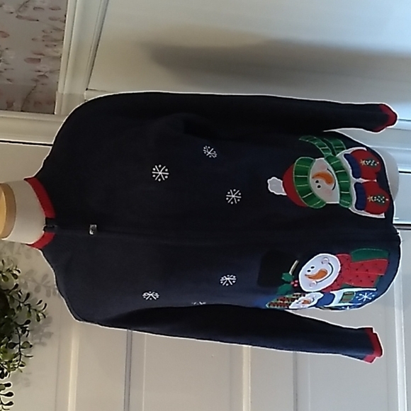 Tiara International Christmas Collection medium sweater cardigan - Picture 1 of 5